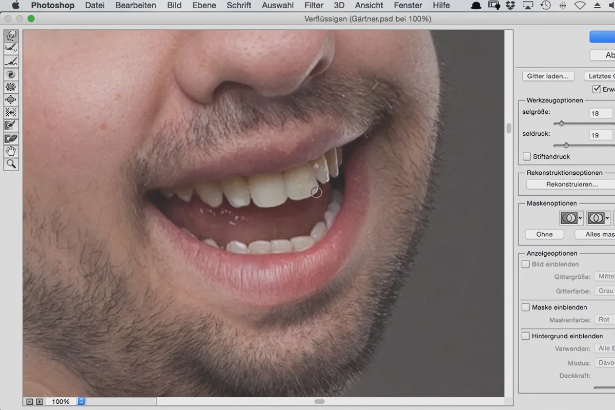Kūrybinis stilius: Komiksų renginys „Photoshop“ programai – 3.7 Dantų ištirpimas