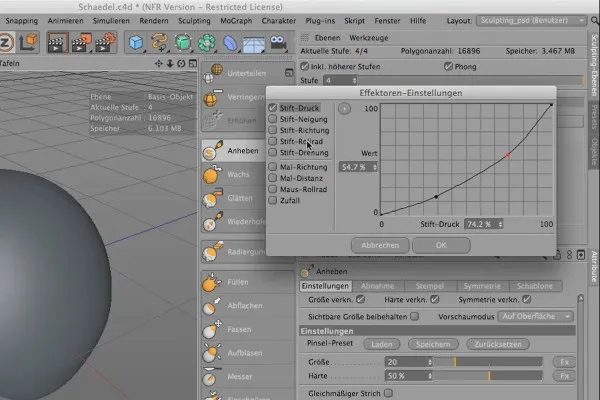 Sculpting in CINEMA 4D - Kreativtraining: Teil 03 - Einstellungen