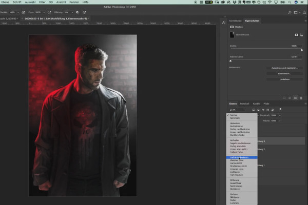 Populære filmpostere og kinoeffekter: The Punisher-stilen - sett fargetone på bakgrunnen - 17