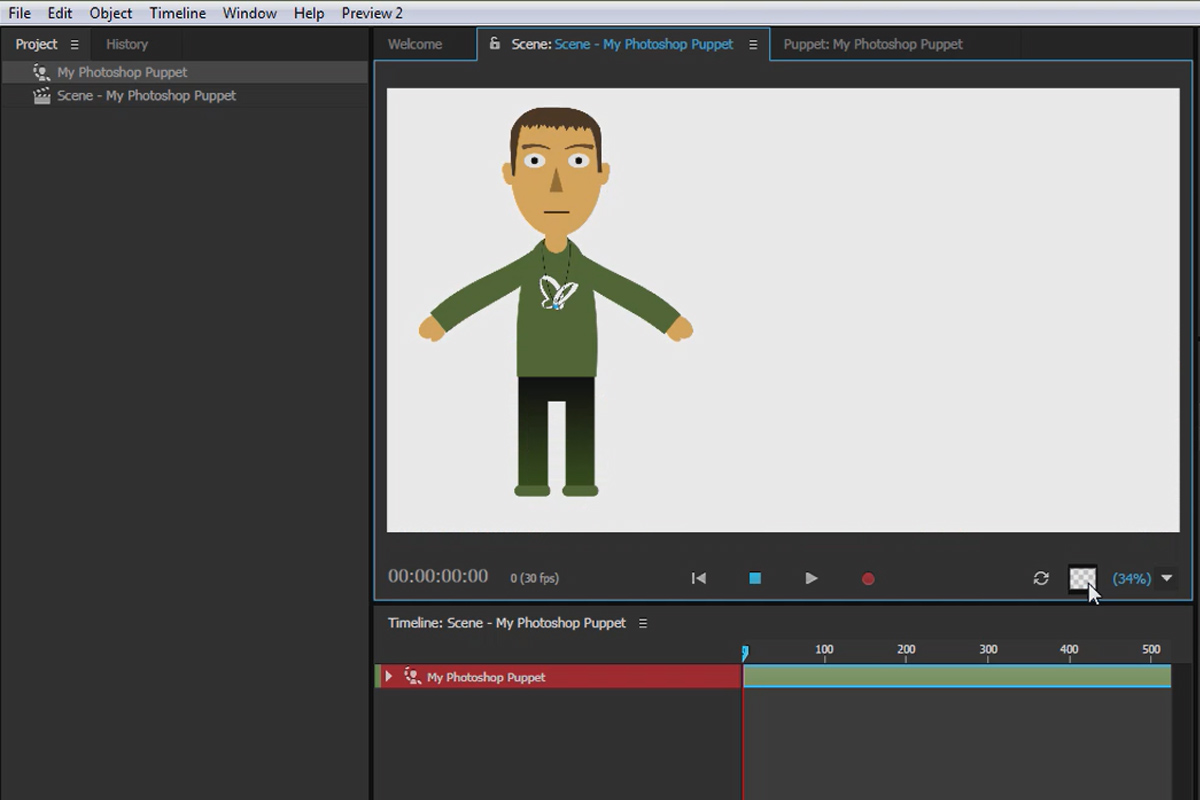 Nytt i Creative Cloud: After Effects CC 2015 (juni 2015) - Character Animator - Skapa karaktär.