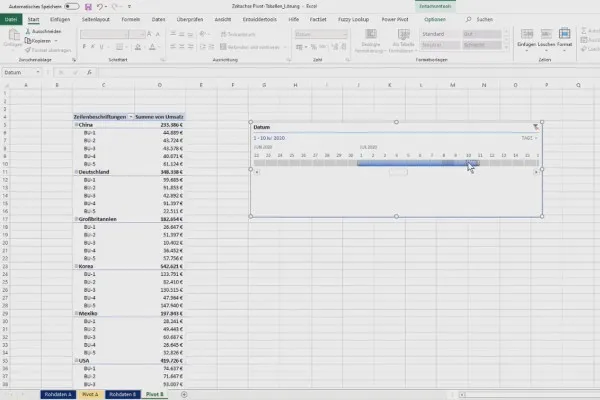 Memasukkan sumbu waktu ke dalam Pivot Table di Excel: 3.6