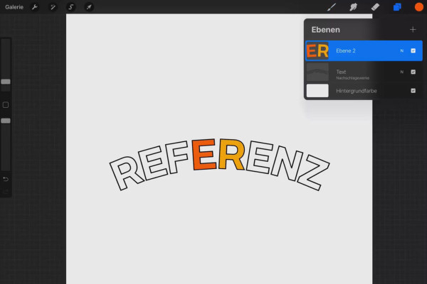 Procreate handledning - Grundläggande om digitalt ritande på iPad: 3.4 | Referensnivå