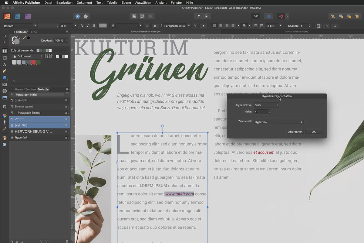 Affinity Publisher basis-tutorial: 17| Tekststijlen