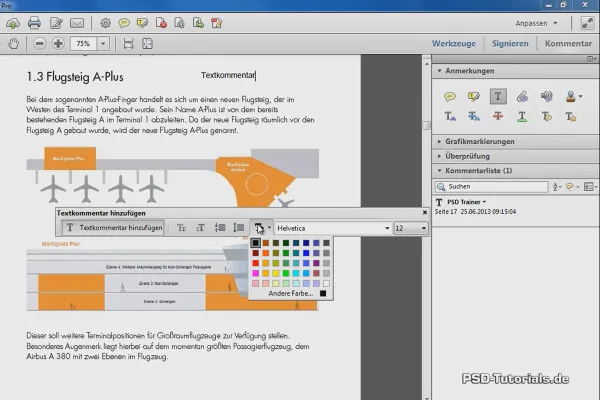 Anmerkungs- und Kommentarwerkzeuge in Acrobat