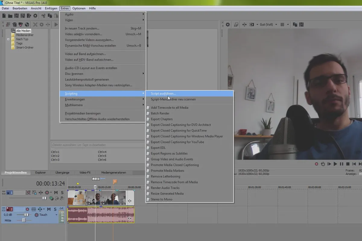 VEGAS Pro 14 - 형식 및 스크립트