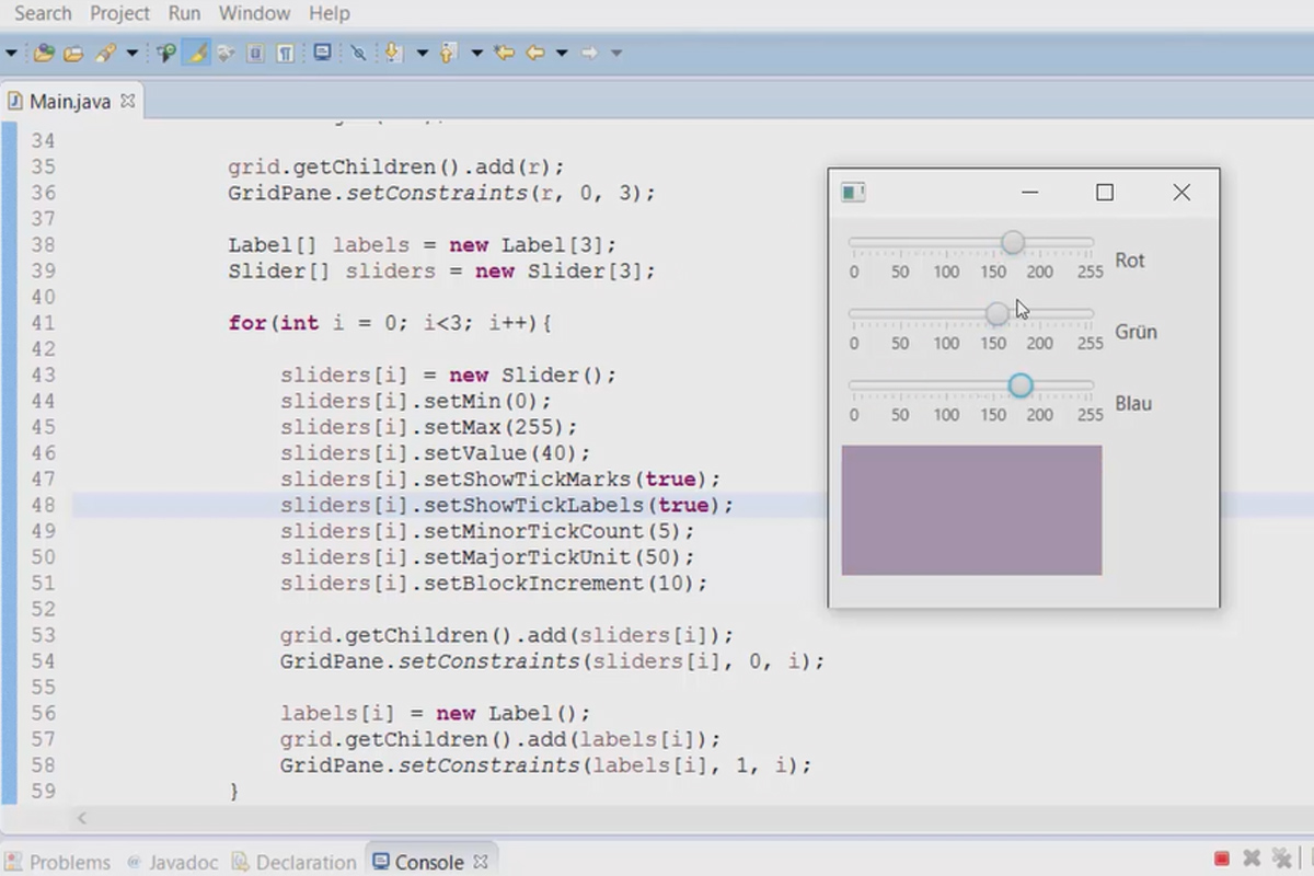 JavaFX para el desarrollo de GUI - 18 deslizadores