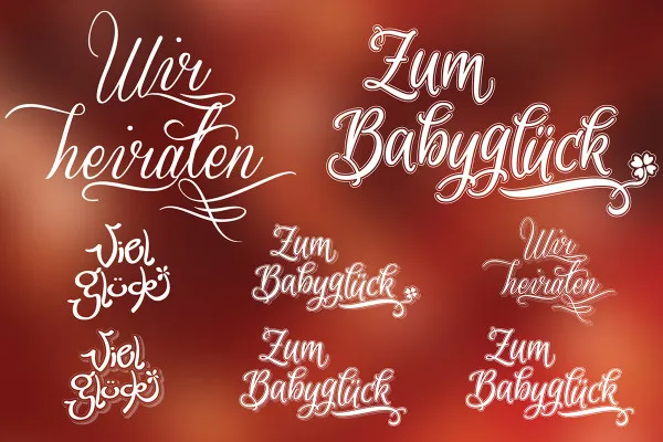 Pakiet typograficzny kalligraficzny - szablony wektorowe - wersja 03