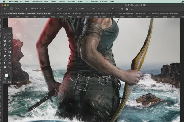 Poster erstellen im Stil von Tomb Raider – Fotografie- und Photoshop-Tutorial: 18 Lange Wasserspritzer