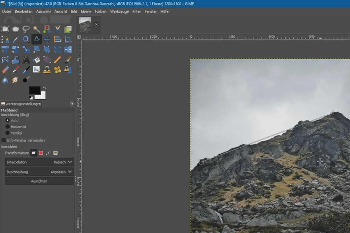 Nuove funzioni in GIMP 2.10: 2.8 | Strumento metro