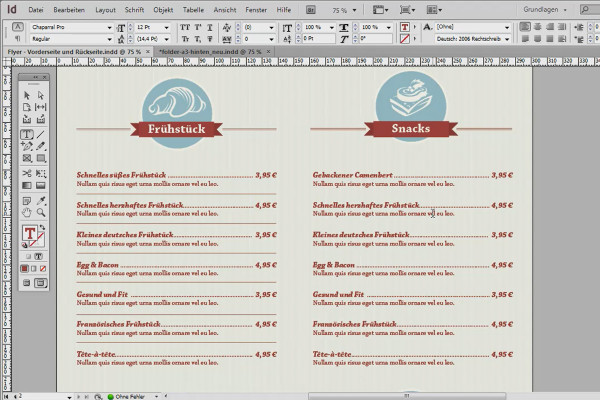 Designing a professional menu in Adobe InDesign - Part 4