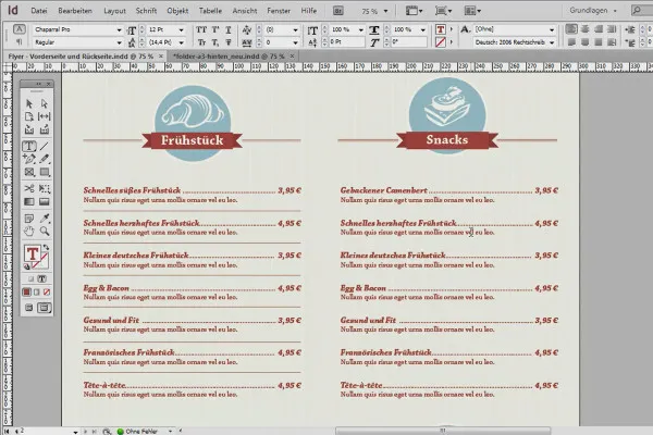 Mendesain menu profesional di Adobe InDesign - Bagian 4