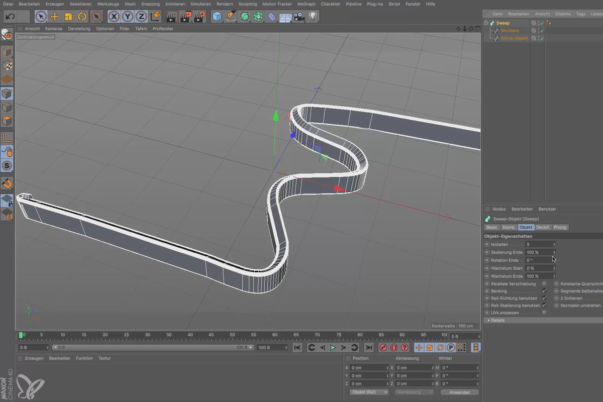 Cinema 4D för nybörjare - 3D-praxis: 3.2 Spline Sweep