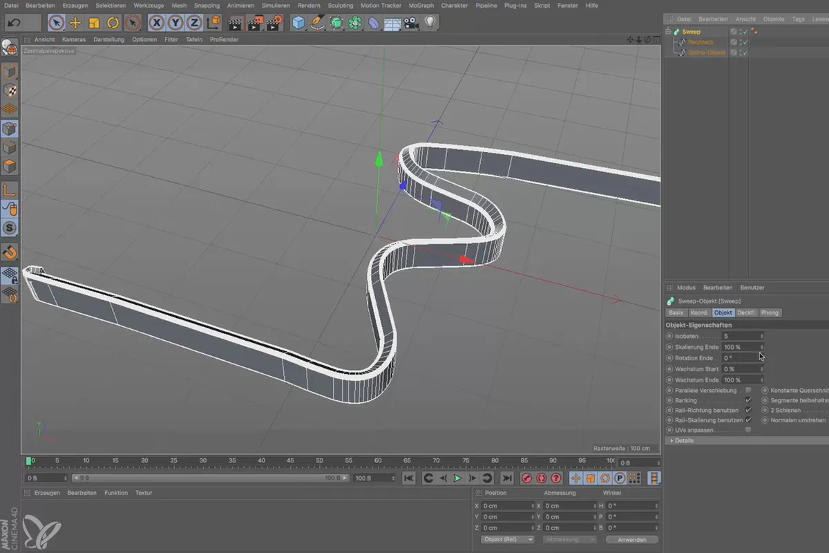 Cinema 4D 초보자를 위한 - 3D 실전: 3.2 스플라인 스위프