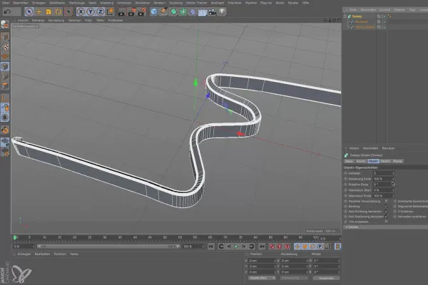 Cinema 4D für Einsteiger – 3D-Praxis: 3.2 Spline Sweep