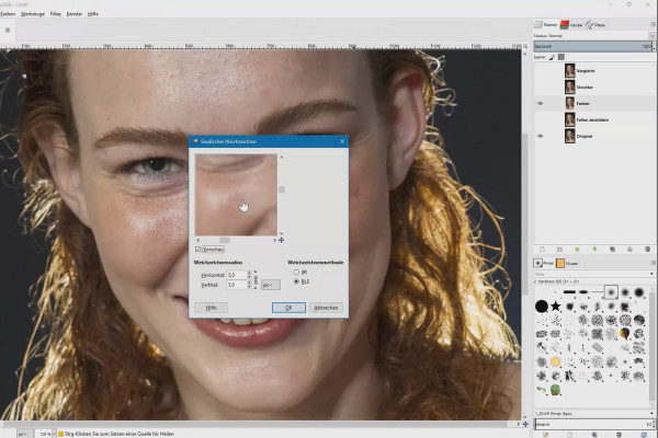 Retouche d'image avec GIMP : le tutoriel pratique - Atténuer 18 plis
