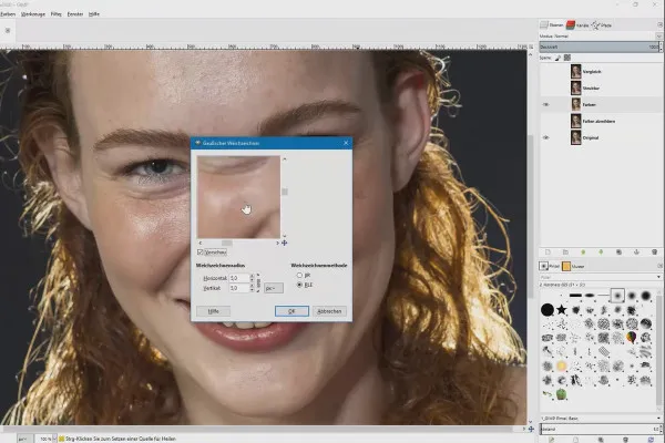 Bildbearbeitung mit GIMP: das Praxis-Tutorial – 18 Falten abmildern