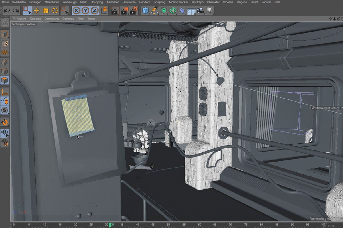 Praktik i Cinema 4D - Modellering och belysning av en rymdstation: 18 standardmaterial