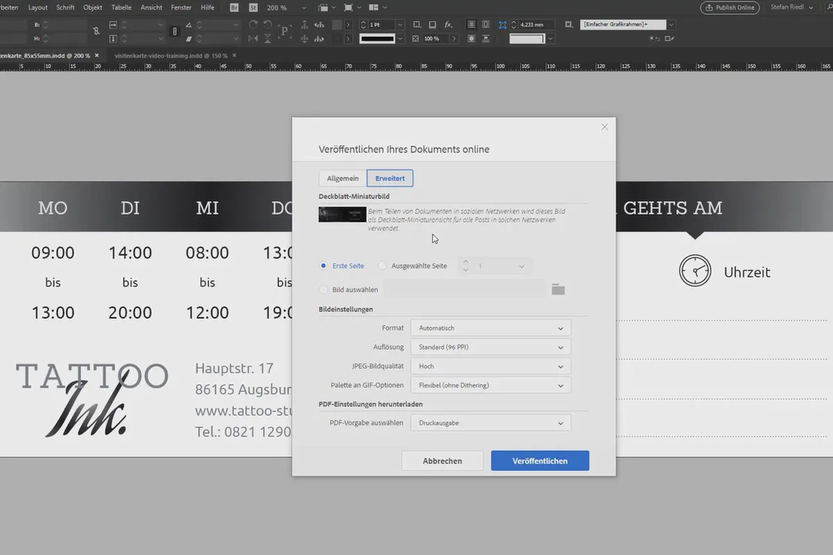 InDesign lernen – Tutorial für Einsteiger: 2.11 Publish Online