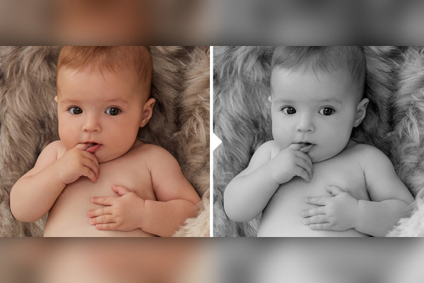 Photo preset for baby photos (Lightroom, Camera Raw): 17 | BW Medium