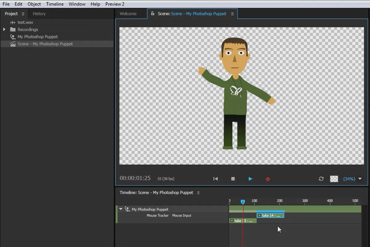 크리에이티브 클라우드의 새로운 기능: After Effects CC 2015 (2015년 6월) - Character Animator - 캐릭터 애니메이션화