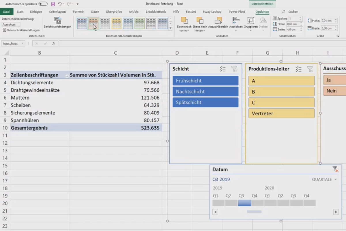 Pivot-taulukot Excelissä: 3.7 | Dashboardin luominen