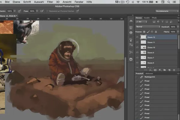 Character-Painting in Photoshop - Modul 4.6 Details und Mars-Oberfläche