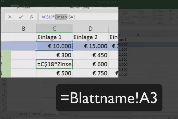 Excel-Grundlagen – Einführung für Anfänger: 19 Arbeiten mit 3D-Bezügen in mehreren Blättern