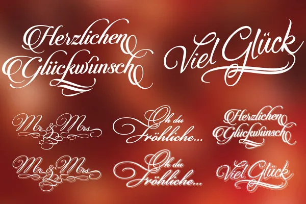 Kalligrafisches Typografiepaket – vektorisierte Vorlagen – Version 04