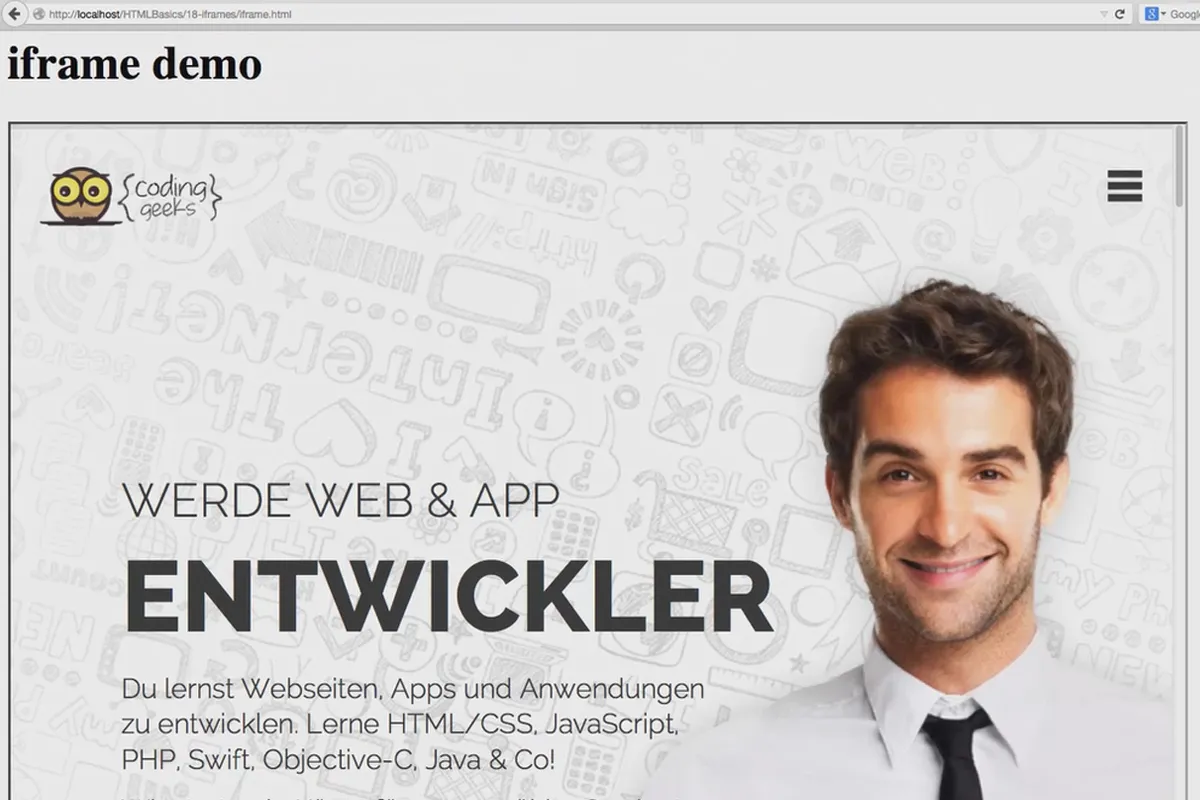 Grundlagen HTML, CSS und JavaScript – 19 Einbinden von iframes