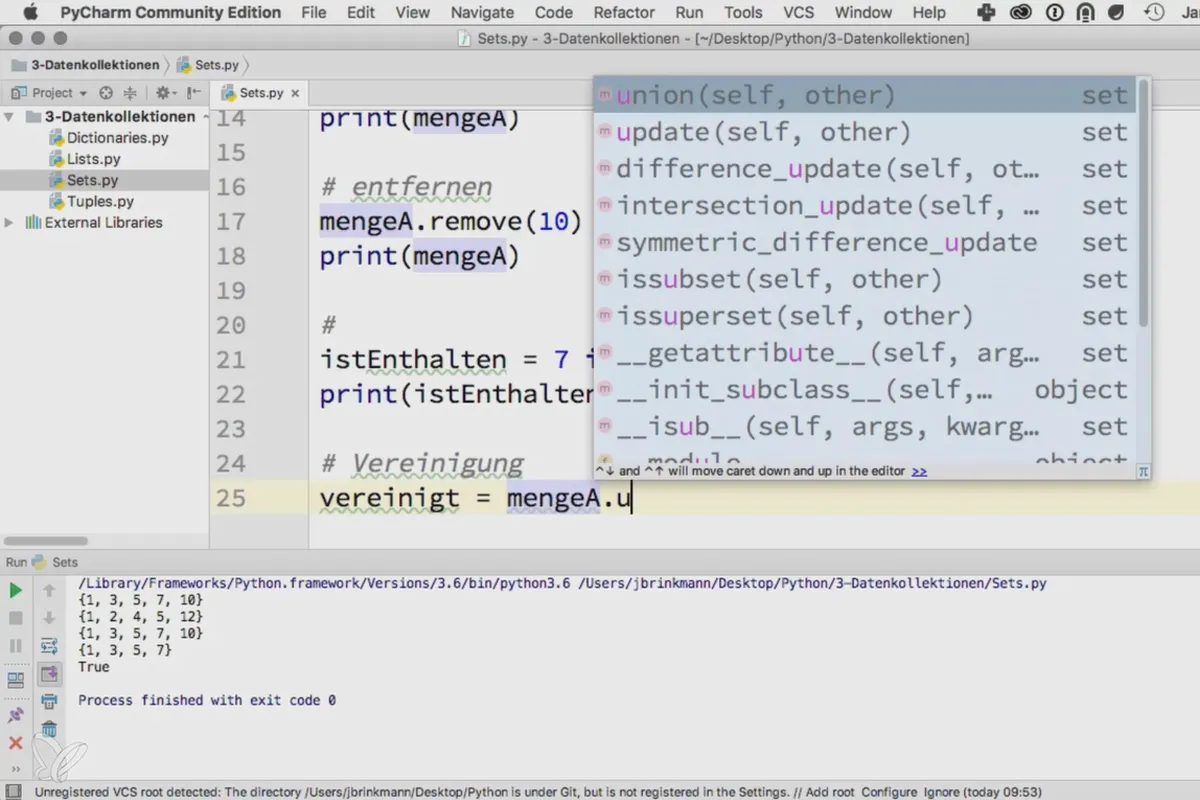 Mengkode dengan Python - 3.4 Set