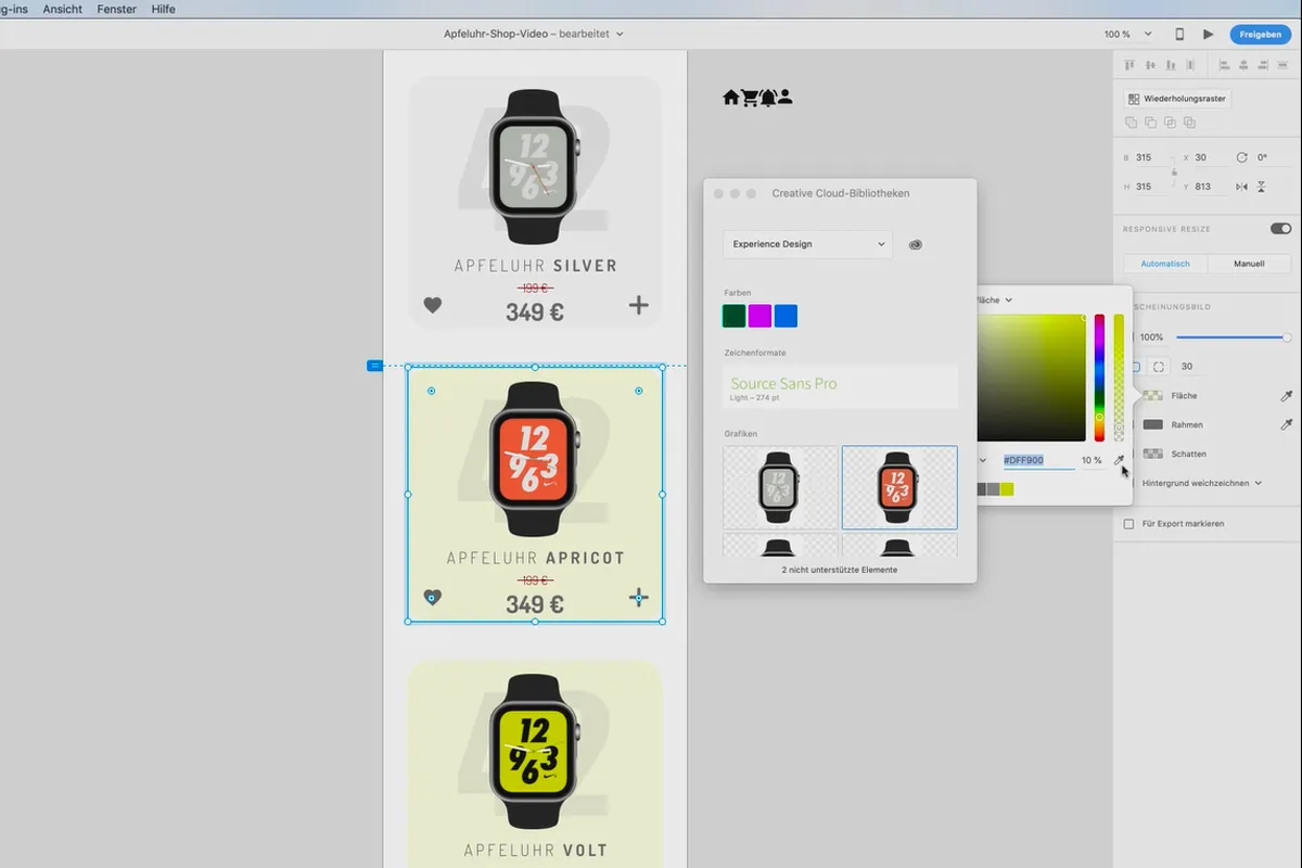 Adobe XD-Tutorial: 19 | High-Fidelity-Prototyp kreieren, Teil 1 – mobiler Online-Shop