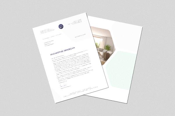 Papelería bien diseñada para empresas inmobiliarias y estudios de arquitectura