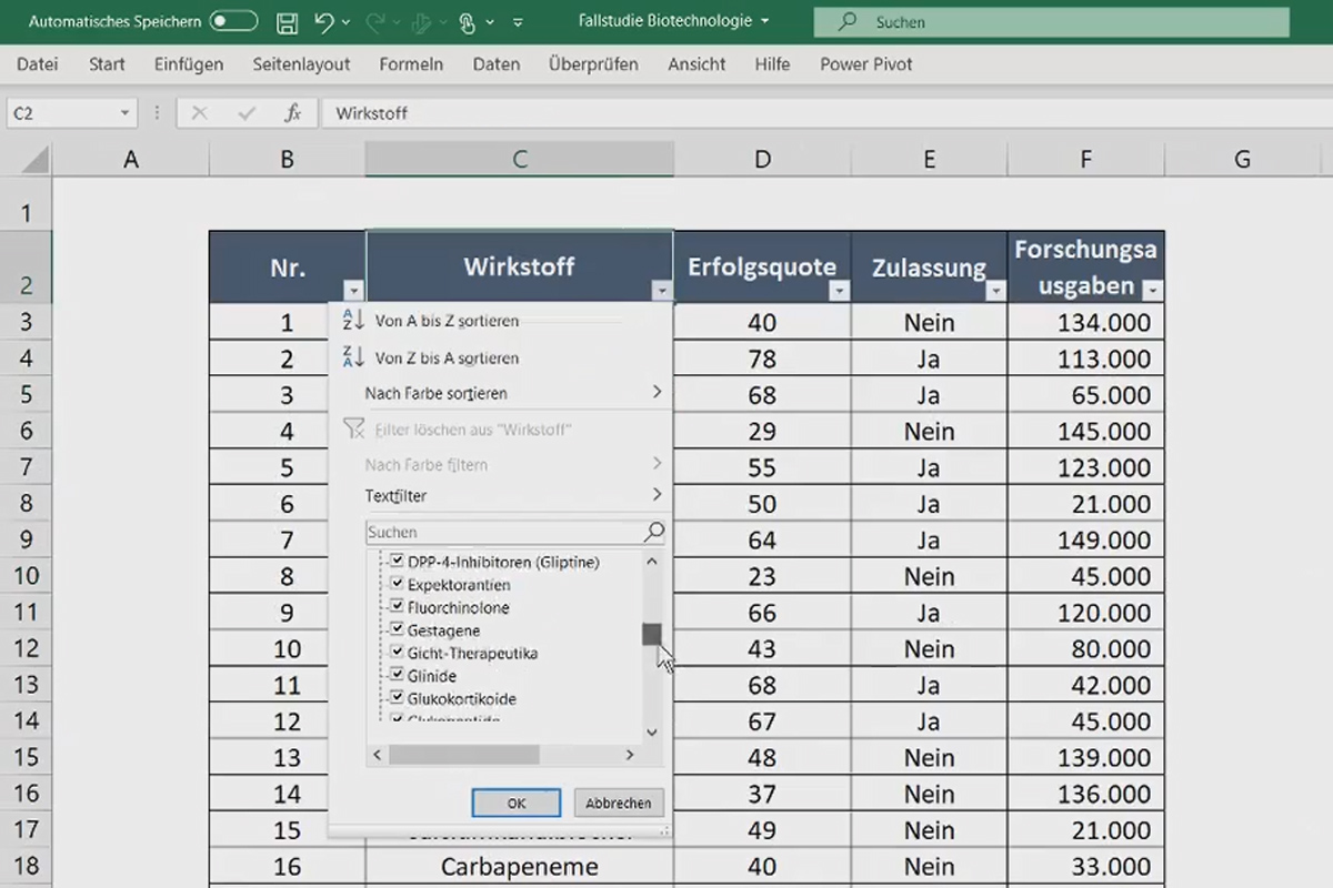 Statistics with Excel: 4.1 Introduction to the biotechnology case study