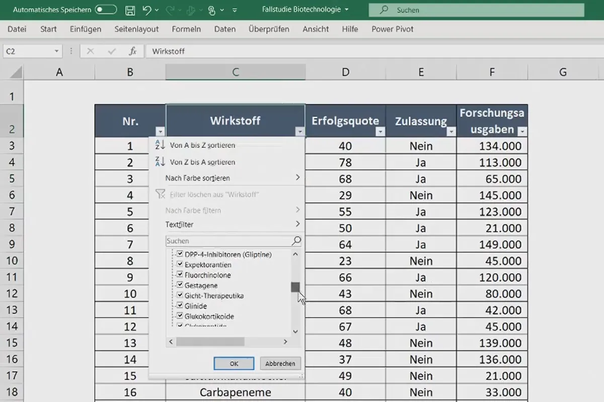 Statistica con Excel: 4.1 Introduzione allo studio di caso Biotechnologie