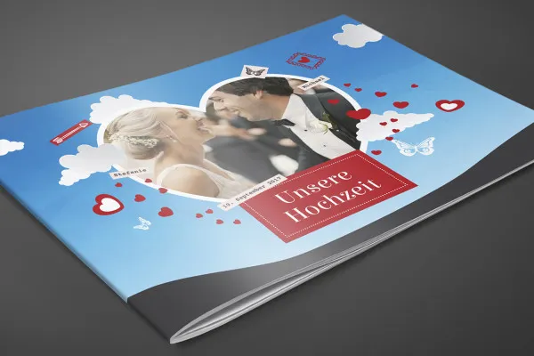Template Photoshop untuk sampul buku A4 dalam format horizontal - variasi 3