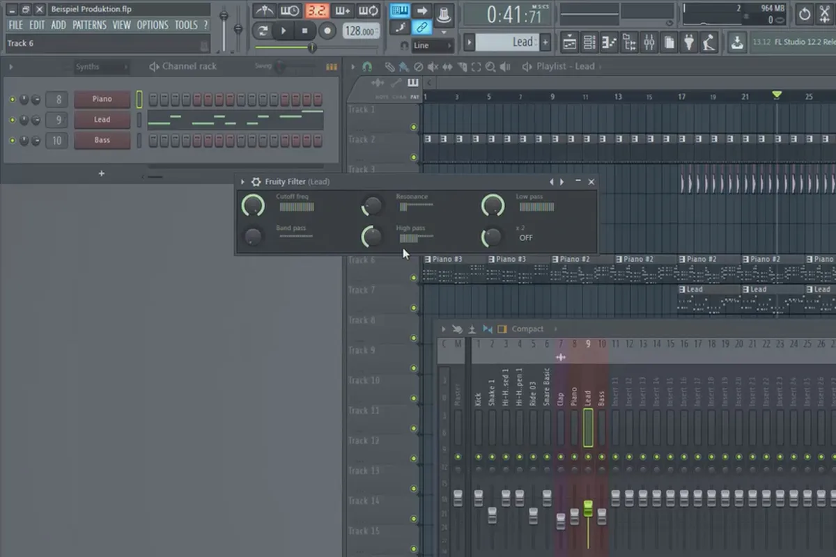 Produzione musicale digitale con FL Studio - 5.6 Esempio di produzione: Automation Clips Parte 1