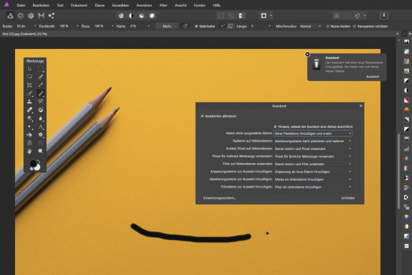 Affinity Photo opplæringsvideo – Grunnleggende: 2.9 | Sett opp assistentene
