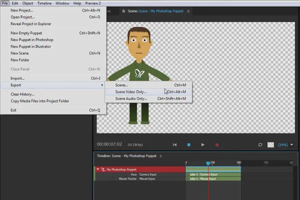 크리에이티브 클라우드의 새로운 기능: 2015년 6월 After Effects CC – Character Animator – 캐릭터 내보내기