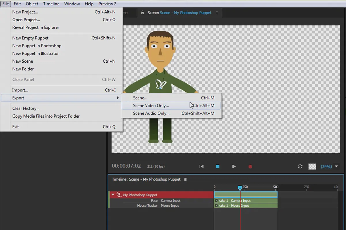 크리에이티브 클라우드의 새로운 기능: 2015년 6월 After Effects CC – Character Animator – 캐릭터 내보내기