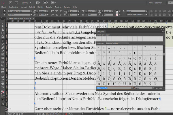 Adobe InDesign'da büyük projeler - 3.07 - Obje arama ve Glif arama konulu dipnot