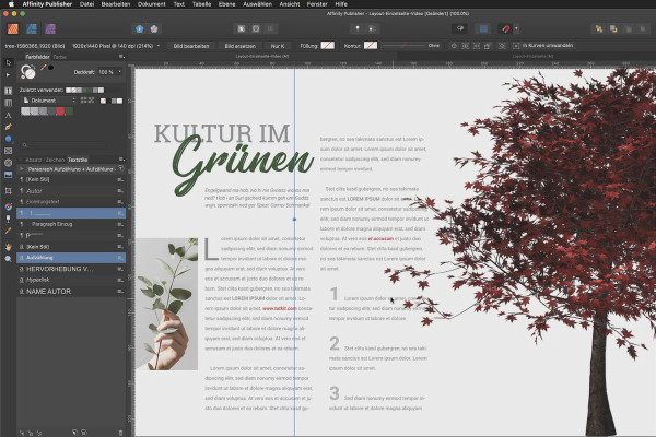Affinity Publisher Basis Tutorial: 19 | Tekstterugloop en tekstterugloop