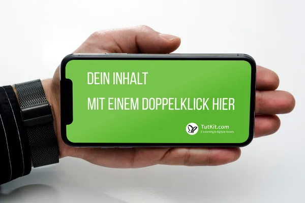 Modello con smartphone, cellulare (iPhone) - Versione 18