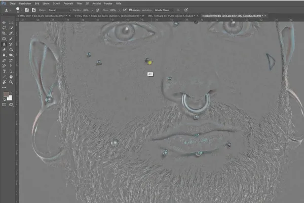 Separazione delle frequenze in Photoshop - 20 valori diversi.