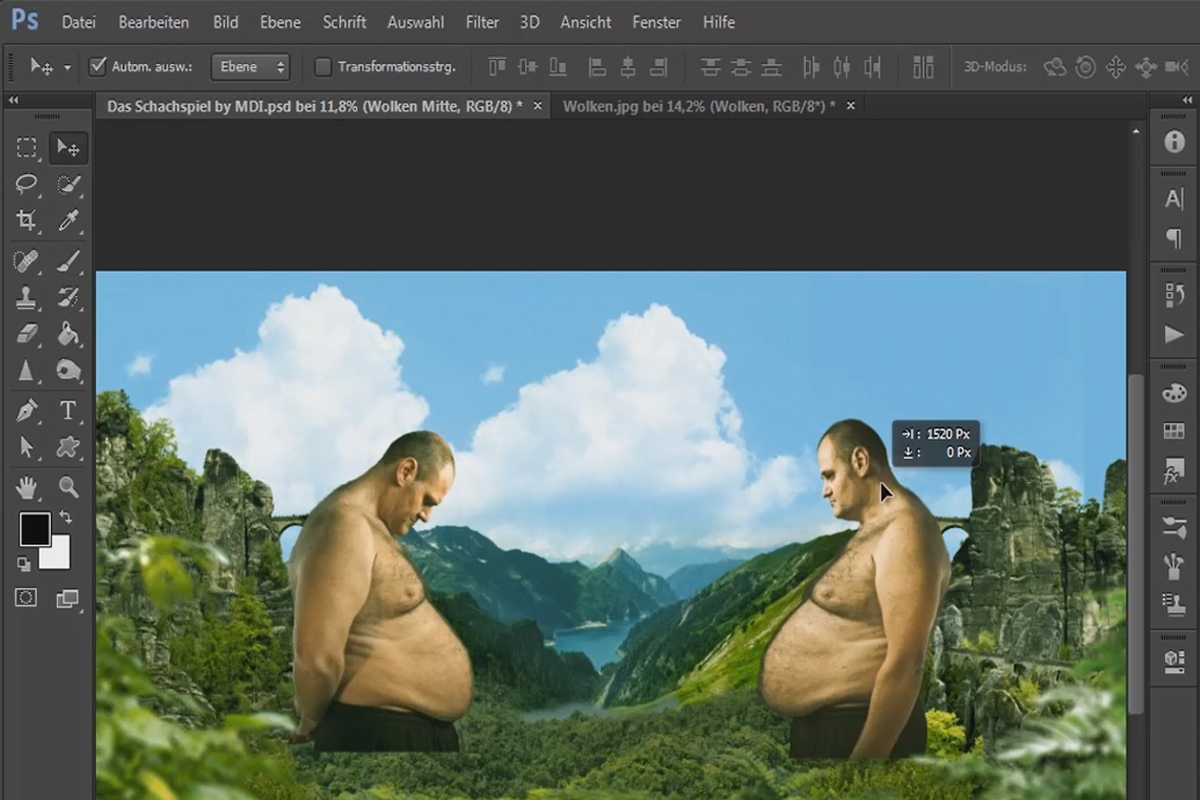 Photoshop-kompositio - Shakkipeli - Osa 08: Lisää muita taustaelementtejä ja luo taivas