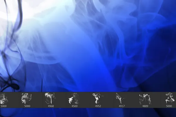 Štetec s dymovými motívmi pre Photoshop a iné programy: Verzia 02