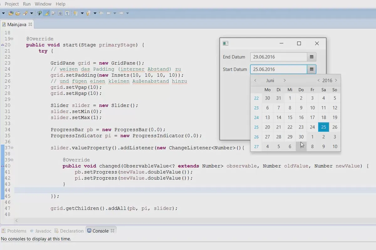 JavaFX für GUI-Entwicklung – 20 DatePicker