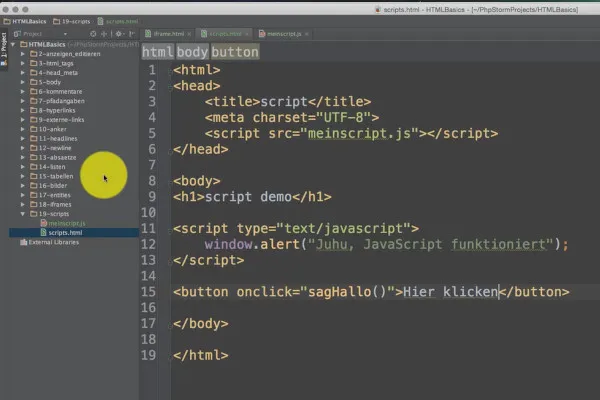 Základy HTML, CSS a JavaScript – 20 Vložení JavaScriptu