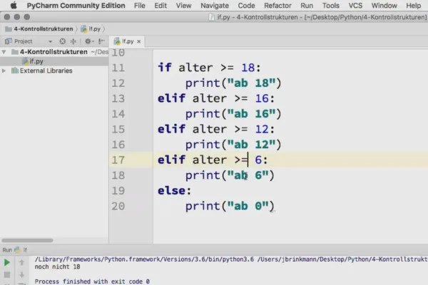 Programmieren mit Python – 4.1 Bedingungen mit if