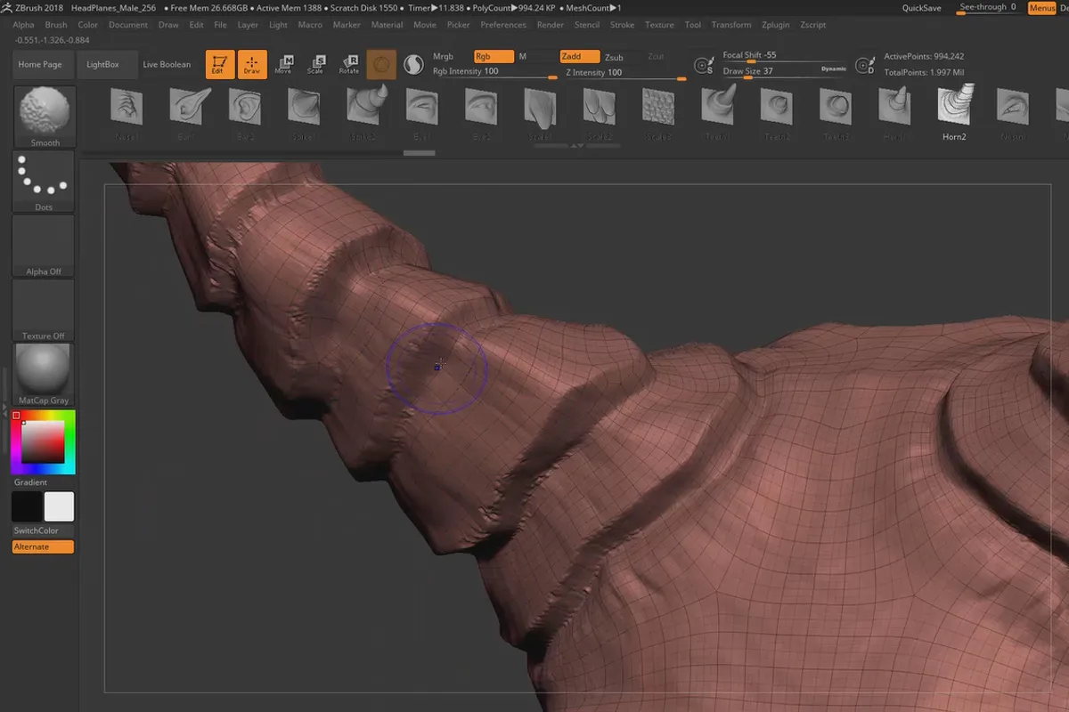 ZBrush 2018 og 4R8 - Video-opplæring om oppdateringene: 11.3 Miniprosjekt: Figur