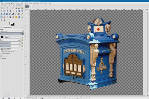 Retouche d'image avec GIMP : tutoriel pratique - détourer 20 objets avec un masque